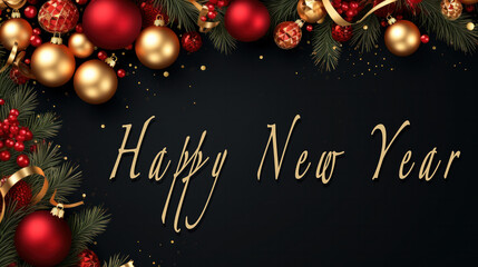 Merry christmas and happy new year, top view for background