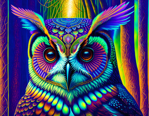 Owl portrait - Generative AI