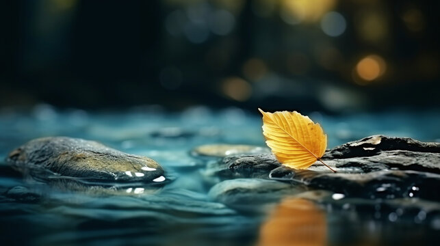 Autumnal foliage and its image in the water.