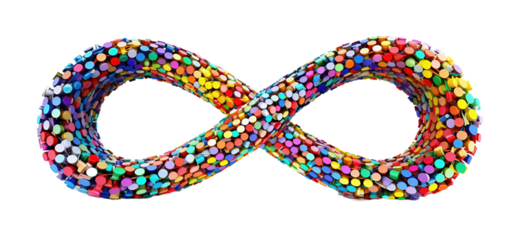 Infinity symbol on a light transparent background. PNG file. Generative artificial intelligence