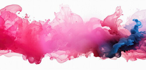 Abstract watercolor background. Colored ink stain on white background. Generative artificial...