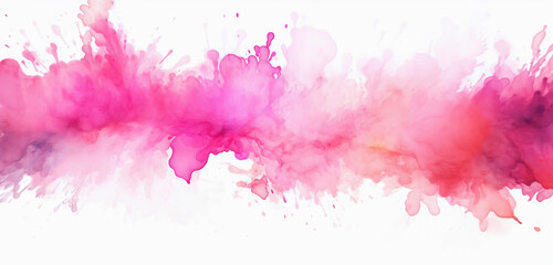 Pink watercolor background. Colored ink stain on white background. Generative artificial intelligence