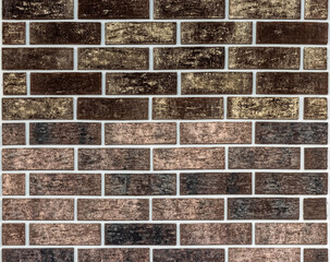Close up of brick wall, example of facing material. Real photography