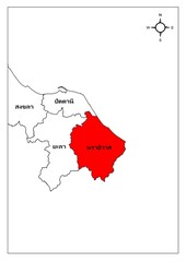 Narathiwat map province south Thailand asia