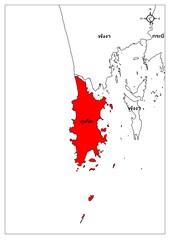 Phuket map province south Thailand asia