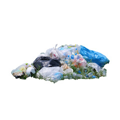 Pile of plastic garbage on transparent background PNG