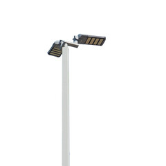 Solar powered lighting pole on transparent background PNG