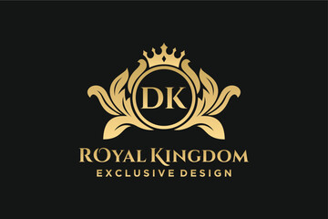 Letter DK template logo Luxury. Monogram alphabet . Beautiful royal initials letter.