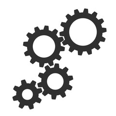 Set gear icons in one mechanism, teamwork sign - stock vector