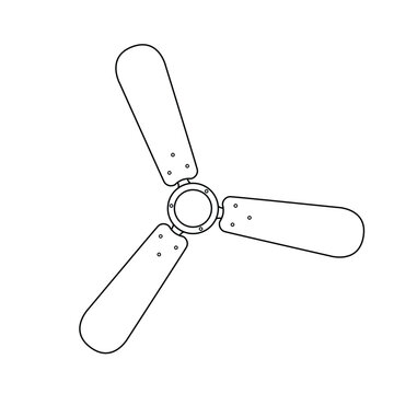 recommend clip art: Ceiling Fan Outline Icon Illustration on White Background