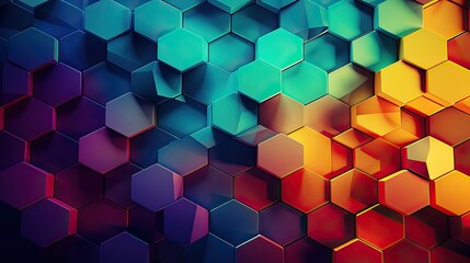 abstract Hexagon  background. Colorful hexagon patterns,hexagon wallpaper. - obrazy, fototapety, plakaty
