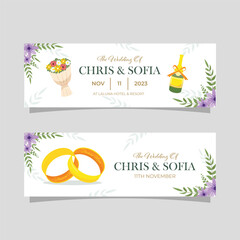 Wedding Invitation banner template vector