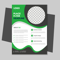 A4 business flyer template design, corporate brochure, marketing flyer, advertising flyer template design with mockup