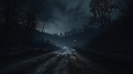 A night filled with dread on a haunting, dark backdrop.