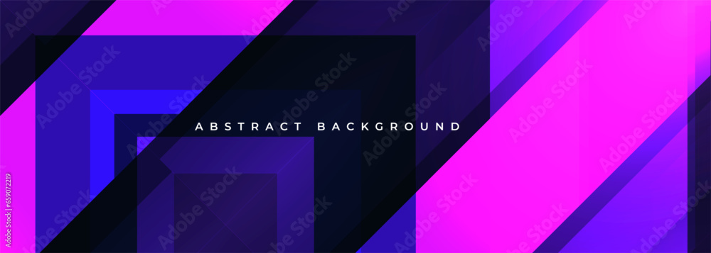 Poster abstract background with geometric triangle shapes. purple and pink wide futuristic illustration vec