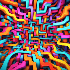 abstract colorful 3d crave lines background