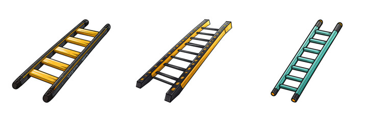 Cartoon ladder on a white background. Vector illustration © Татьяна Петрова