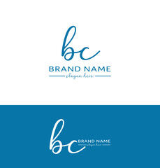 bc Letter Handwriting Signature Logo BC Logo bc icon Design