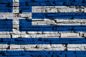 Fototapeta na wymiar Flag of Greece on a textured background. Concept collage.