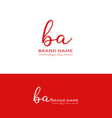 ba Letter Handwriting Signature Logo BA Logo ba icon Design 