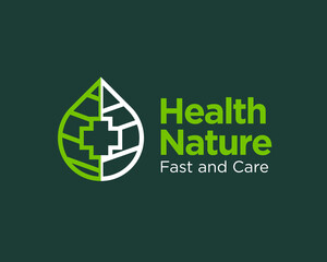 Fototapeta premium leaf health nature logo for medical service