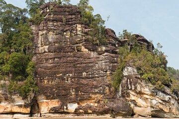 Fototapeta premium A view of the rocky coast in Taman Negara Bako National Park. Borneo island. Malayasia.
