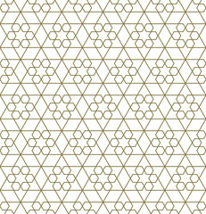 Seamless geometric ornament based on traditional islamic art.Brown color lines. For fabric,textile,cover,wrapping paper,background