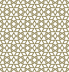 Seamless geometric ornament based on traditional islamic art.Brown color lines. For fabric,textile,cover,wrapping paper,background