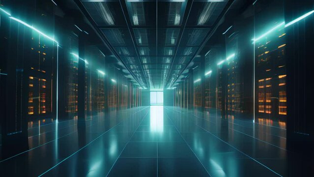 Futuristic Co-location Cloud Computing Servers that power Machine Learning and Artificial Intelligence, Generative AI