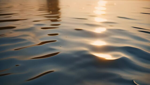 Water ripples at sunrise or sunset, Generative AI