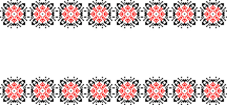 Ukrainian embroidery pattern, code of nation symbol encoded in embroidery with copy space 