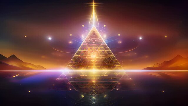 Cosmic, New Age, Pyramid Reflection, Generative AI"