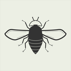 Black and white insect icon flies