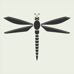 Black and white insect icon dragonfly 