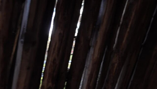 Inari, Finland An inside view of a traditional Sami tent. 