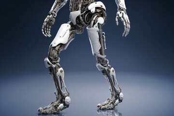 Fototapeta na wymiar Bionic prosthetic leg. Cybernetic technologies in prosthetics. Leg prosthesis