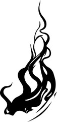 Black and white stylized flames silhouette