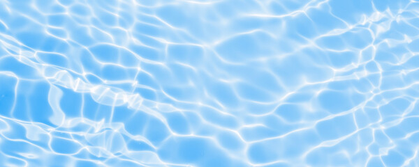 Fototapeta na wymiar Abstract transparent water shadow surface texture natural ripple on blue background
