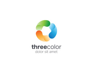 Three color gradient shape logo