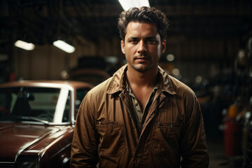 mechanic in car repair shop