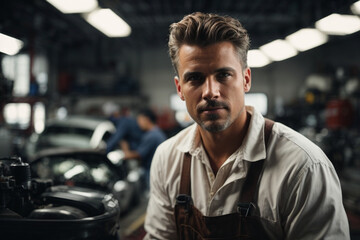 a mechanic into a car repair shop