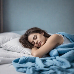 woman sleeping on bed healthy life