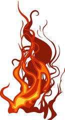 Fire elements for design. Red and orange flames that burn hot