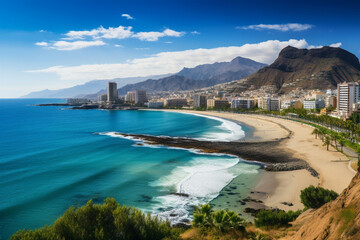 view of the sea and mountains