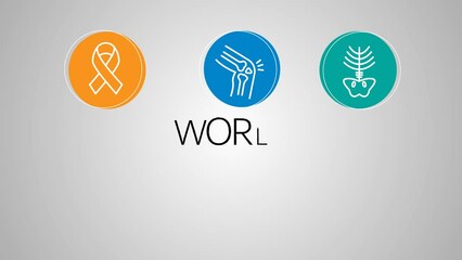 World Osteoporosis Day Motion Graphics. 4K Animation