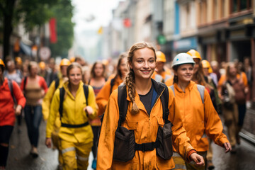 Climate protection group, Last generation, walking through a street