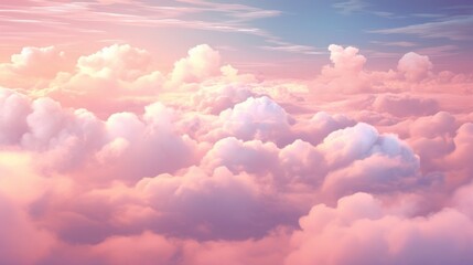 Pastel pink clouds and sky, surreal stile .