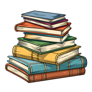 recommend clip art: clipart of Stack of Books, cartoon school clipart, transparent background, isolated on transparent background