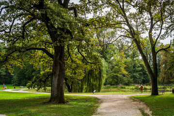Fototapeta na wymiar Maksimir Park, the oldest public park, dating back to early 19th century, Zagreb, Croatia