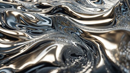 glam metal texture background, chromed texture liquid metal. Generated AI